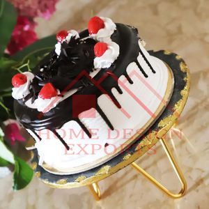 Soporte de metal con acabado dorado 2025 Soporte para servir pasteles de metal hecho a mano de último diseño a precio mayorista - Product Image 6