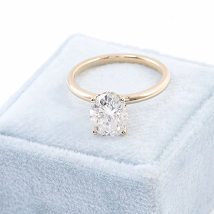 Anillos Finos Personalizables con Diamante Solitario de Corte Ovalado, Certificado IGI, VVS, Anillo de Diamante Moissanita para Compromiso y Boda para Mujer - Product Image 6