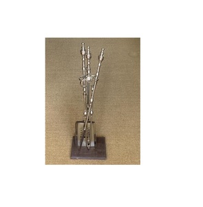 Juego de herramientas de diseño moderno para chimenea, juego de herramientas de hierro y soporte para fuego al aire libre, soporte para pozo de fuego, pinzas rústicas, Pala y póker - Product Image 6