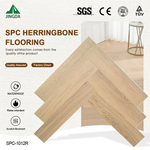 Plancher flottant SPC à clic en chevrons de 28 mil, résistant aux rayures, 7 mm, <span class=keywords><strong>beige</strong></span>, non toxique, facile à installer pour usage résidentiel et commercial - Product Image 4