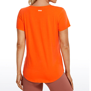 เสื้อยืดโพลีเอสเตอร์ของผู้หญิงใส่สบายแห้งเร็วป้องกันการหดตัวเข้ายิมจากบังคลาเทศ - Product Image 2