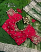 Sari de Fiesta y Pooja de Seda Georgette Multicolor, Diseño Novedoso Hecho a Mano, Largo Regular, Ideal para Invierno