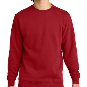 Sweat-shirt rouge à col rond en polaire classique pour homme, confortable et chaud, parfait pour les tenues de tous les jours et les activités de plein air fraîches - Product Image 6