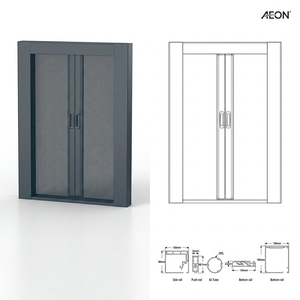 Porte coulissante manuelle VR100, simple ou double ouverture, occultante, étanche, anti-moustiques, stores de porte sur mesure, solution pour la pièce - Product Image 3
