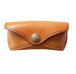 Estuche para gafas de sol portátil hecho a mano Estuche para gafas de cuero minimalista vintage Estuche para anteojos curtidos de piel de vaca Estuche y bolsa - Product Image 2