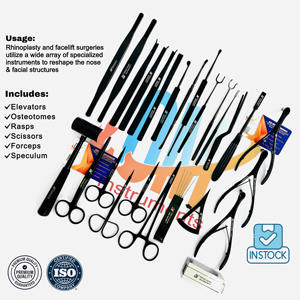 ชุดเครื่องมือศัลยกรรมตกแต่งใบหน้า 26 ชิ้น สำหรับศัลยกรรมเสริมจมูก ทำจากสแตนเลสเกรดทางการแพทย์ สามารถนึ่งฆ่าเชื้อและนำกลับมาใช้ใหม่ได้ - Product Image 2