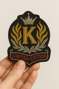 Badge de blazer personnalisé de luxe brodé à la main avec fil métallique et fils de bullion, à coudre, pour uniformes, mode et usage cérémonial - Product Image 3