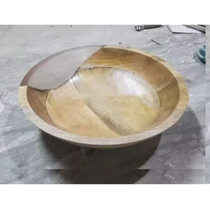 Achetez à prix avantageux un bol en bois et résine, design avec finition polie, bol à pâte pour mariage, bol de service écologique pour fête de mariage - Product Image 1