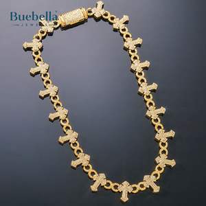 Hot Selling 925 Silver 18K Gold plated 18MM Moissanite Diamond Iced Out <b>Cross</b> Infinity <b>Chain</b> Fine Jewelry for <b>Men</b> - Product Image 4