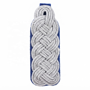 Fabricant OEM ODM – Épaulettes de haut grade avec passepoil bleu bleuet, écussons d'épaule brodés de qualité supérieure pour uniforme de service - Product Image 3