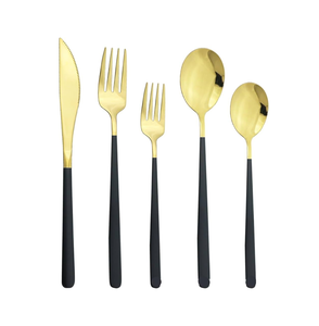 Miroir noir argenterie en acier inoxydable ensemble de couverts moderne maison Restaurant 304 cuillère de service fourchette couteau noir couverts - Product Image 5