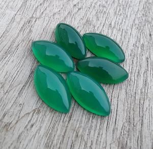Cabochon de marquise en onyx vert naturel, pierres précieuses calibrées, vente en gros de pierres polies en vrac pour la fabrication de bijoux, tailles personnalisées OEM - Product Image 4
