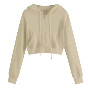 Sudadera Corta con Capucha Personalizada para Mujer, Transpirable, de Secado Rápido, Cómoda, de Algodón para Invierno, Ropa Urbana - Product Image 5