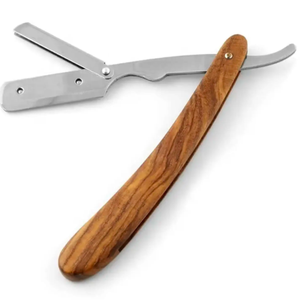 Lame de rasoir droite ANAAIF de haute qualité rasage manche en bois de rasoir de barbier avec forme de poudre en gros pour les Salons - Product Image 3