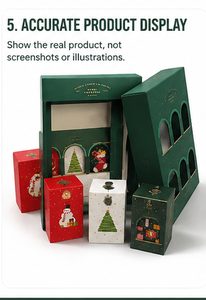 Custom Green Countdown Advent Calendar <b>Box</b> with Window Sleeve Rigid Cardboard <b>Christmas</b> Mystery Packaging for Gift Wholesale - Product Image 2