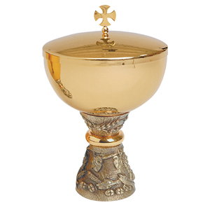 Ciborium cruzado simplista con mango de diseño de pez Ciborium chapado en oro hecho a mano de alta calidad diseñado con un diseño elegante - Product Image 3