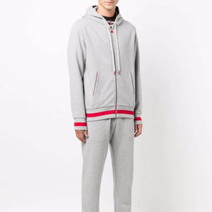 High Quality Cotton Fleece <b>Zip</b> Tracksuits Men Slim Fit Sportswear Street Fashion <b>2</b>-Piece Set Customizable Designer XXL Winter - Product Image 3