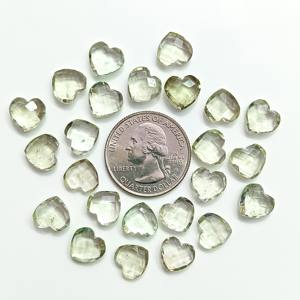 พลอยอเมทิสต์สีเขียวธรรมชาติแกะสลักด้วยมือทรงหัวใจอัญมณีขนาด10มม.-พลอยอัญมณีหลวมแกะสลักเจ้าสาว - Product Image 3