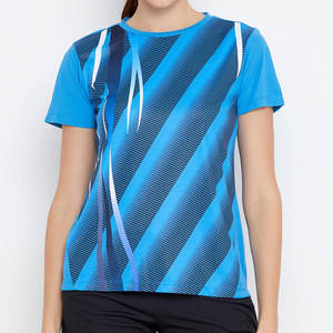 เสื้อสตรีเสื้อยืดพิมพ์ซับลิเมชันเสื้อเชิ้ตผ้าโพลีเอสเตอร์พิมพ์ลายได้ตาม100% - Product Image 1