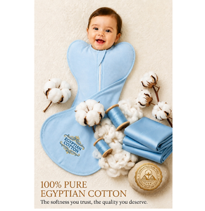 Gigoteuse de luxe Hippo Baby bleu ciel 100% coton premium ultra doux et respirant pour nouveau-né - Product Image 4