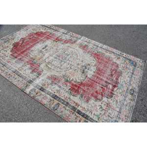 Alfombra Vintage de 5.4x8.9 pies, Alfombra Turca Grande, Alfombra Roja Estilo Suroeste - Product Image 4