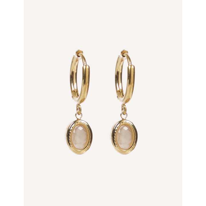 YXQ E384 Crystal and Stainless Steel Earrings Aquamarine (G.) Colour