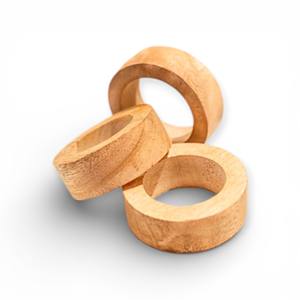 Anillos de Servilleta Modernos de Madera Maciza con Textura Tallada Orgánica para Temas de Mesa Rústicos, Únicos - Product Image 5