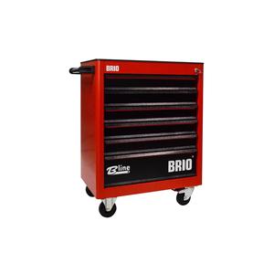 Movable Wheeled <b>Tool</b> <b>Cart</b> with 6 Lockable Drawers Red Empty Cabinet - Product Image 1