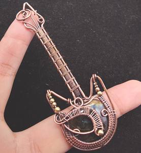 ลวดทองแดงอัญมณีลาบราดอไรต์ธรรมชาติเครื่องประดับทำด้วยมือจี้ลวดห่อเครื่องประดับของขวัญสำหรับเครื่องประดับจี้อัญมณีของเธอ - Product Image 2