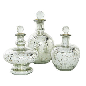 Frascos Decorativos de Vidrio Plateado Nostálgico con Tapones de Cristal para Sala de Estar, Mesa y Decoración Elegante del Hogar - Product Image 3
