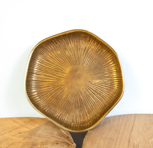 Hot Sale Stylish Round Bronze Serving Tray for Elegant Gatherings Unique Decorative Bowl for Displays - Product Image 1