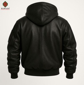 Men's Synthetic Leather Bomber <b>Jacket</b>-<b>Mandarin</b> <b>Collar</b> Motorcycle Coat-OEM Service Fashion Casual Winter <b>Jacket</b> - Product Image 2