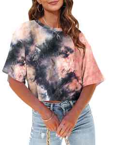 เสื้อครอปท็อปทรงหลวมสไตล์สตรีทแฟชั่น แขนสั้น พิมพ์ลายซับลิเมชั่น  สำหรับฤดูร้อน - Product Image 1