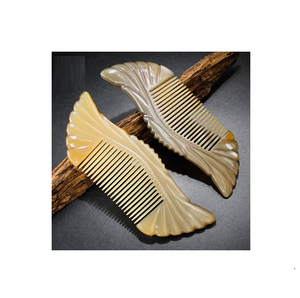 Peine de cuerno blanco de búfalo para peine de cuerno de pelo Extensión de cabello Color Cuerno natural completo para cabello 3 piezas Venta caliente - Product Image 2