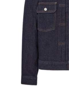 แจ็คเก็ตยีนส์สีน้ำเงินเข้มสำหรับผู้ชายพร้อมกระดุมด้านหน้า ดีไซน์กระเป๋าเย็บหนา สไตล์คลาสสิก ลำลอง สตรีทแวร์ เสื้อคลุม - Product Image 6