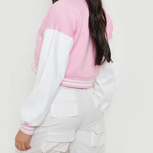 เสื้อแจ็คเก็ตเบสบอลแบบสั้นทรงครอปสำหรับผู้หญิง ดีไซน์หรูหราสำหรับฤดูหนาวปี 2024 ตัดเย็บแบบควิลท์ กระดุมแถวเดียว ผลิตจากผ้าขนสัตว์/วิสโคสคุณภาพสูง กันน้ำ - Product Image 2