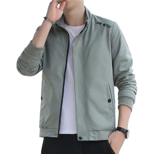 High Street Style hommes veste à la mode décontracté Slim Fit toile col montant à manches longues fermeture éclair tissu résistant de haute qualité - Product Image 2