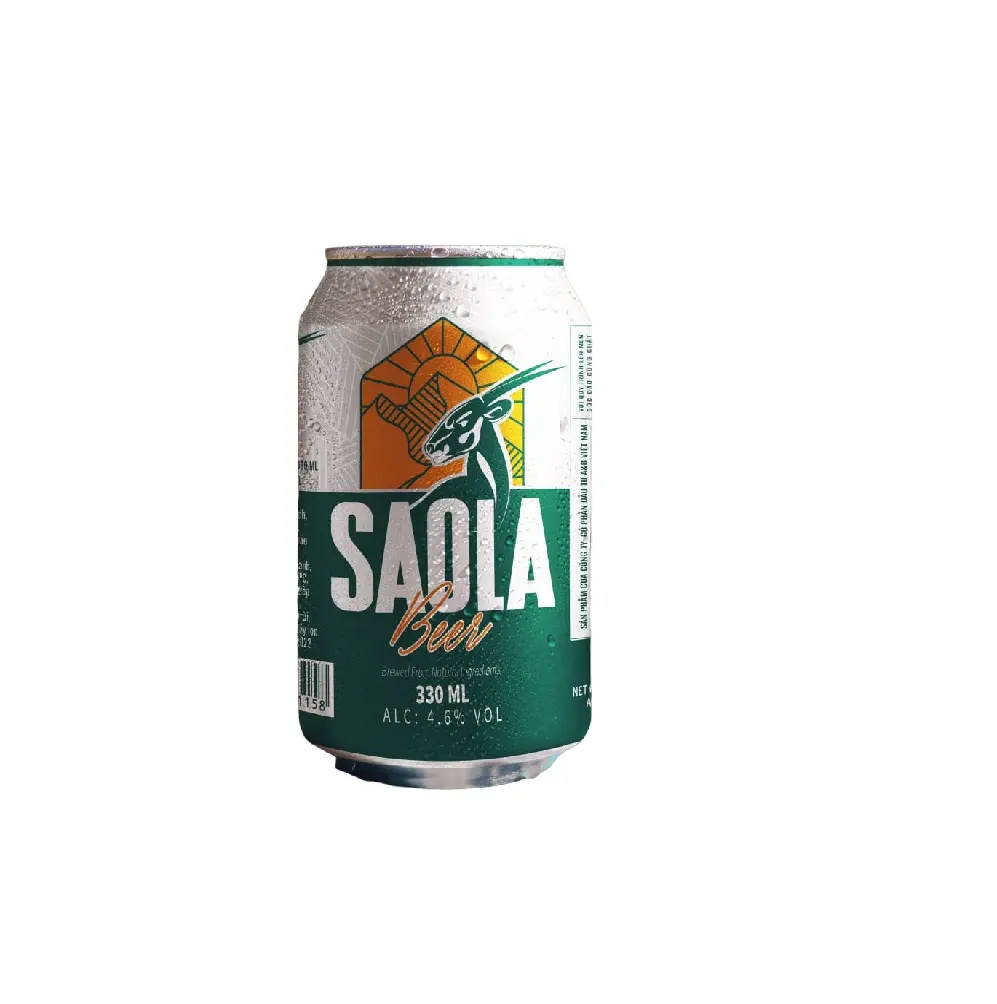 Harga kompetitif minuman alkohol Sao La Beer 330ml dapat dicuci dengan kualitas tinggi dari minuman AB Vietnam