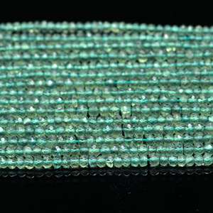 Venta caliente 13 pulgadas Strand alta calidad hermosa Natural verde apatita Rondelle cuentas sueltas piedras preciosas joyería fabricación artesanal - Product Image 3