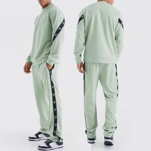 Derniers modèles uniques de survêtements pour hommes Sweat-shirt à col rond avec pantalon de survêtement en coton Survêtements lourds - Product Image 1