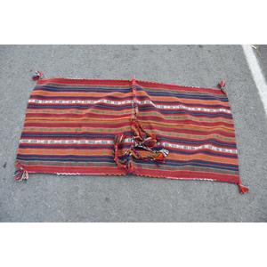 พรมวินเทจตุรกีขนาดเล็ก 2.4x4.8 ฟุต สีแดงน้ำเงินลายตะวันตกเฉียงใต้ - Product Image 3