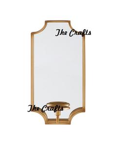 Portavelas de Pared de Hierro y Espejo, Decoración de Pared de la Mejor Calidad, Portavelas con Chimenea de Vidrio en India - Product Image 3