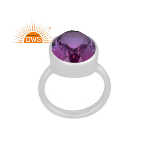 Anillo apilable de piedras preciosas de cuarzo doblete de amatista BIO de plata de ley fina superventas, fabricante de joyería personalizada - Product Image 1