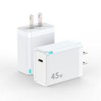 Chargeur mural rapide 45W Type-C 5V/3A PD 3.0 pour téléphone portable avec matériau ABS+PC ignifuge