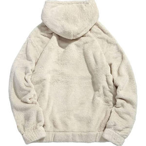 Sweat-shirt à capuche en tricot sherpa non doublé en polyester/coton de qualité supérieure, best-seller, anti-froissement, léger, uni, pour homme, hiver - Product Image 2