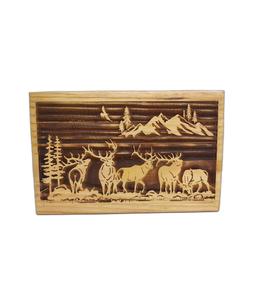 Urnas de cremación funeraria para cenizas humanas, caja de madera de montaña con bandera hecha a mano, urnas de entierro grandes para adultos para columbario - Product Image 1