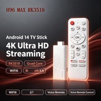 Vente en gros H96 MAX RK3518 TV Dongle Android 14 Système ATV 2G+8G/2G+16G 4K HDR WiFi 6 Télécommande vocale Google Lecteur multimédia Stick