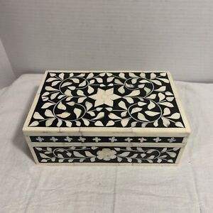 LAMETIERARTZ Boîtes décoratives indiennes faites à la main en nacre, Meilleure boîte de rangement pour bijoux, Organisateur en bois et os, Modèle LMA-H-1122 - Product Image 5