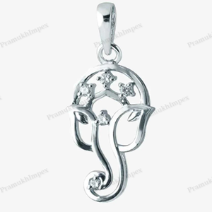 Liontin religius Moissanite Ganesha perhiasan buatan tangan berlapis emas perak murni dalam hadiah desain dewa Hindu elegan - Product Image 1