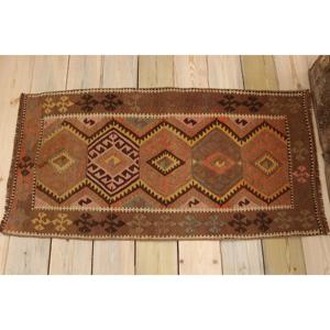 พรมวินเทจสไตล์ตุรกี ขนาด 1.9x3.6 ฟุต ลายต้นไม้และพืชสีน้ำตาลขนาดเล็ก - Product Image 2